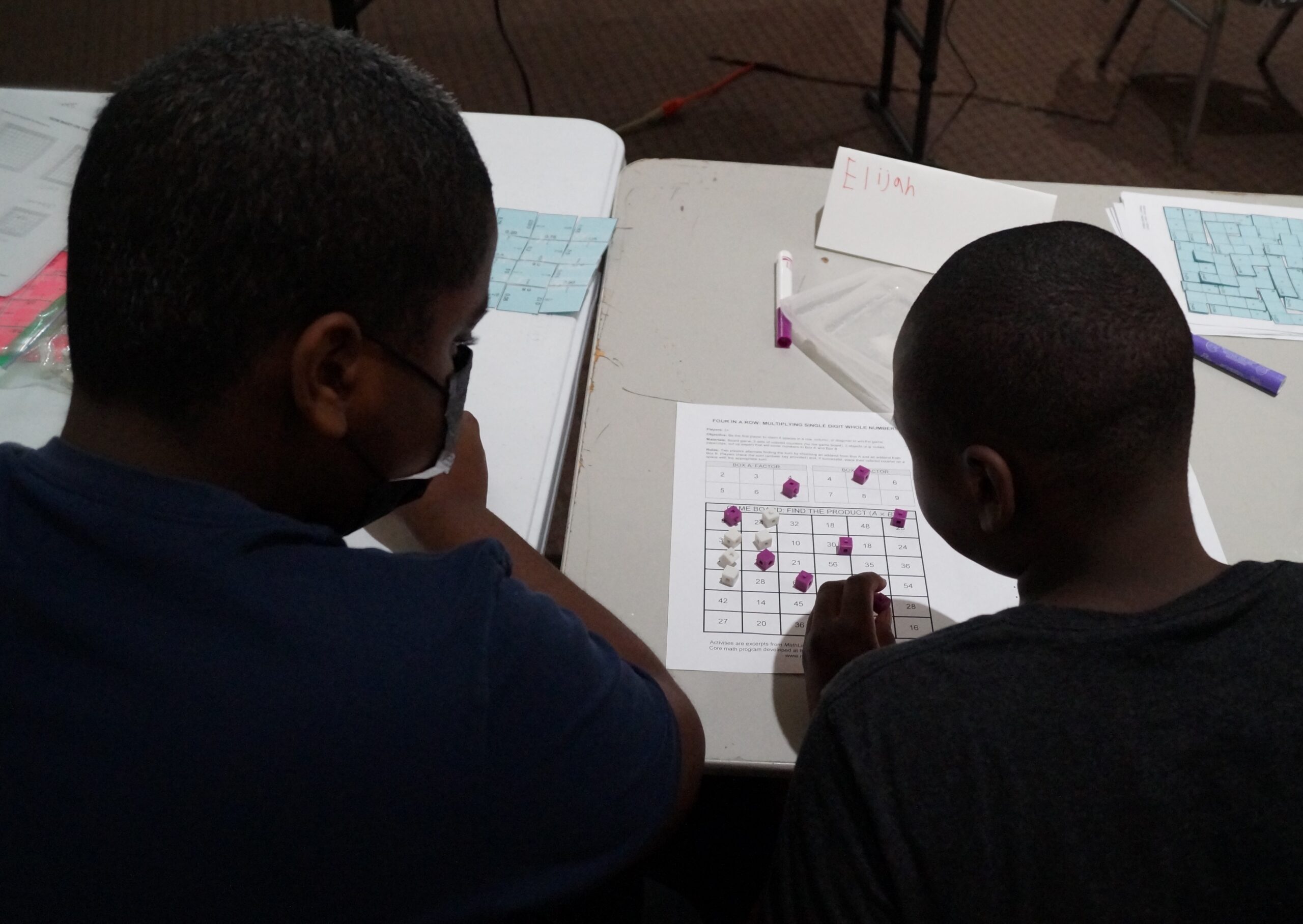 Students working on MathLinks activity